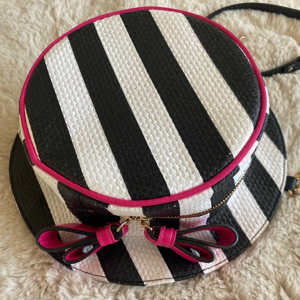 Betsey Johnson striped hat crossbody purse